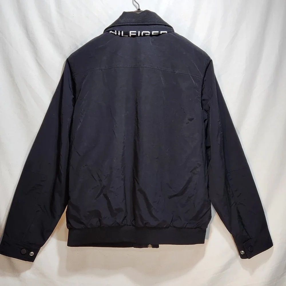 Tommy Hilfiger Mens Windbreaker Yacht Sailing Jacket Size Large‎ Black